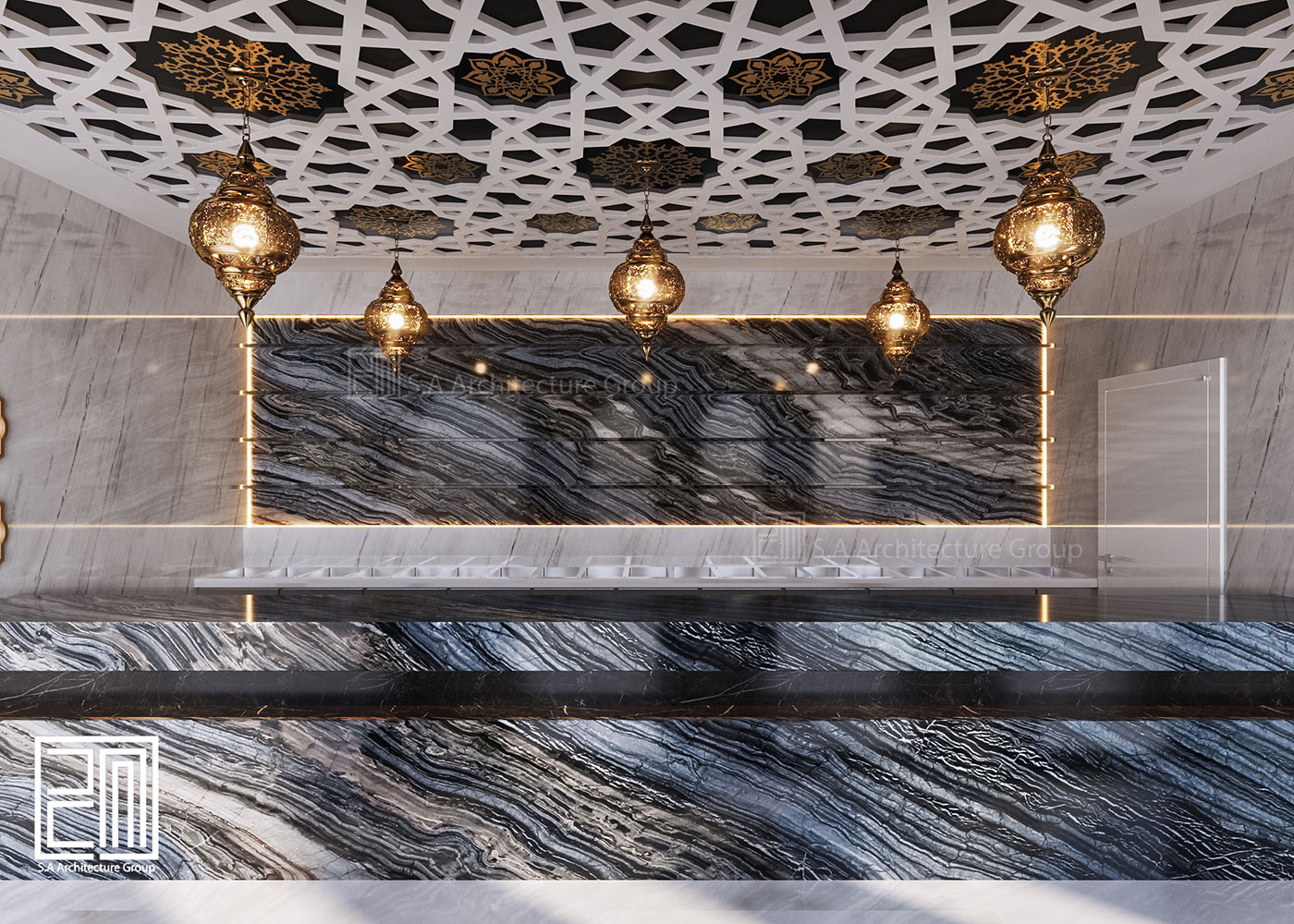 طراحی سلف سرویس رستوران سه‌کاج اصفهان